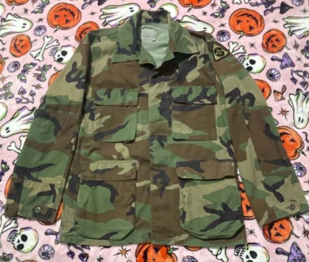 Vintage US Military Woodland Camouflage BDU Field Jacket Coat